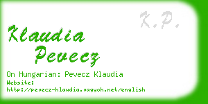 klaudia pevecz business card